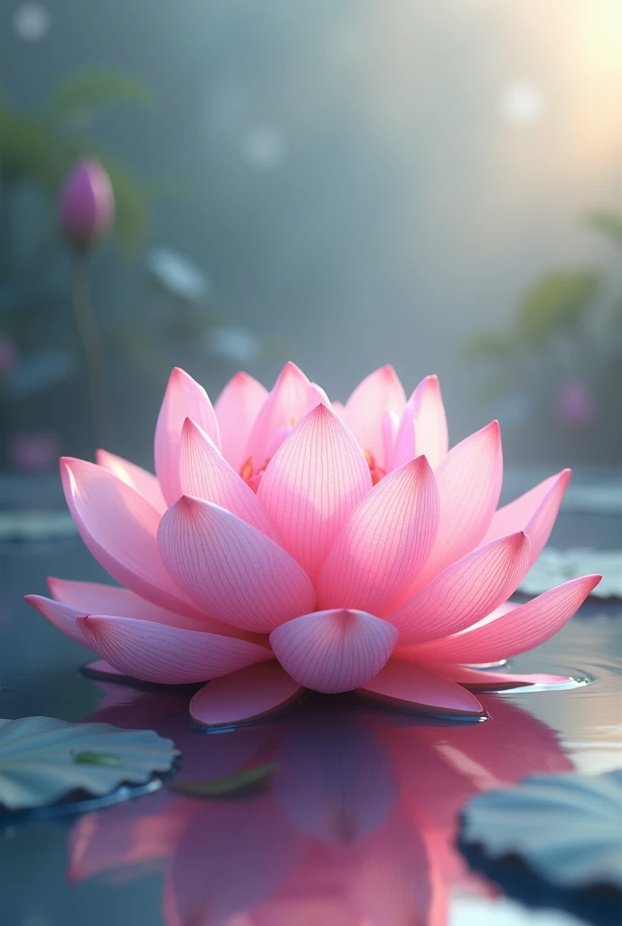Pink lotus flower animation 