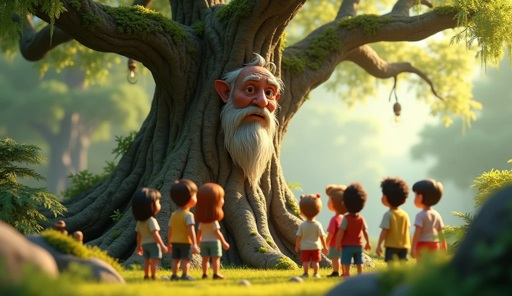In 3d animation.What lessons does the wise old tree teach the students?