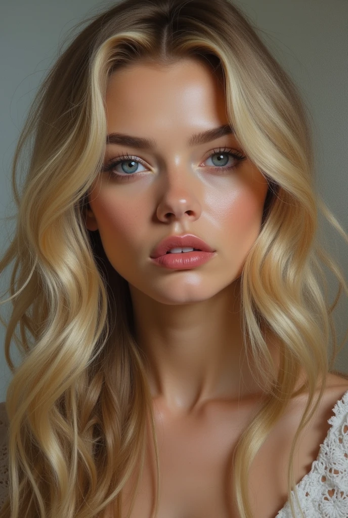 actress anya taylor-joy with blonde hair in a oil painting