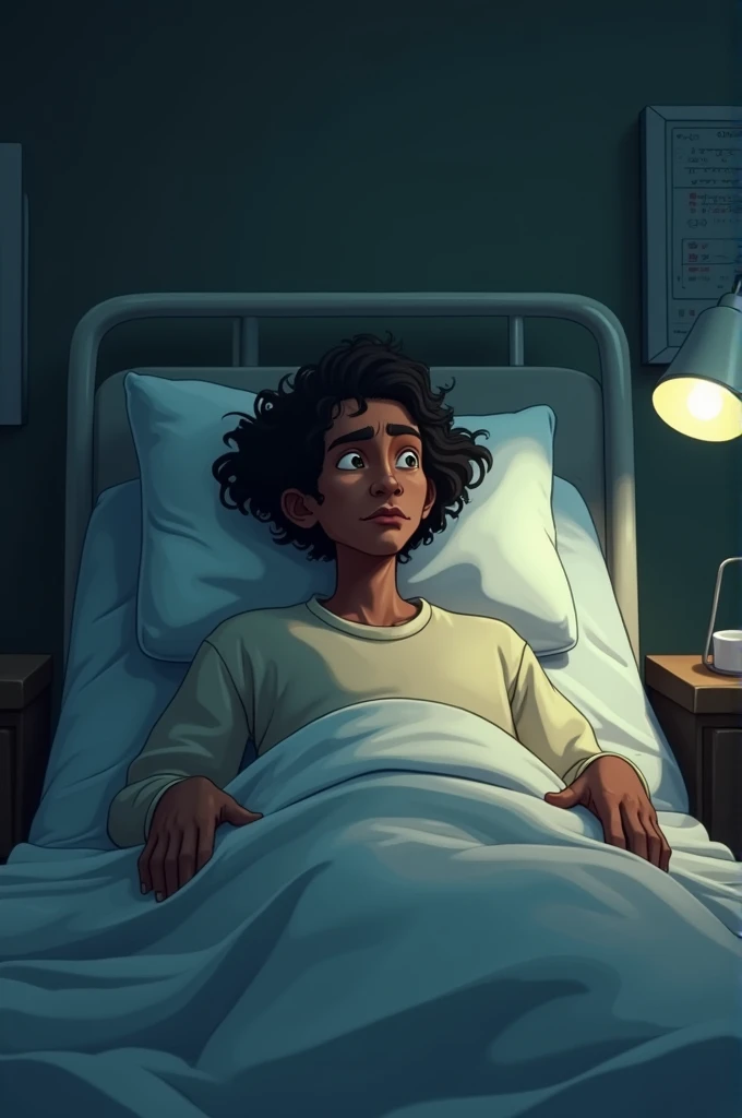 Animated picture of ramanujan lying in hospital