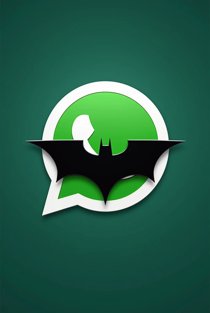 Whatsapp logo with Batman symbol

