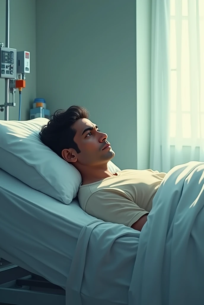 Animated picture of srinavasa ramanujan lying in hospital