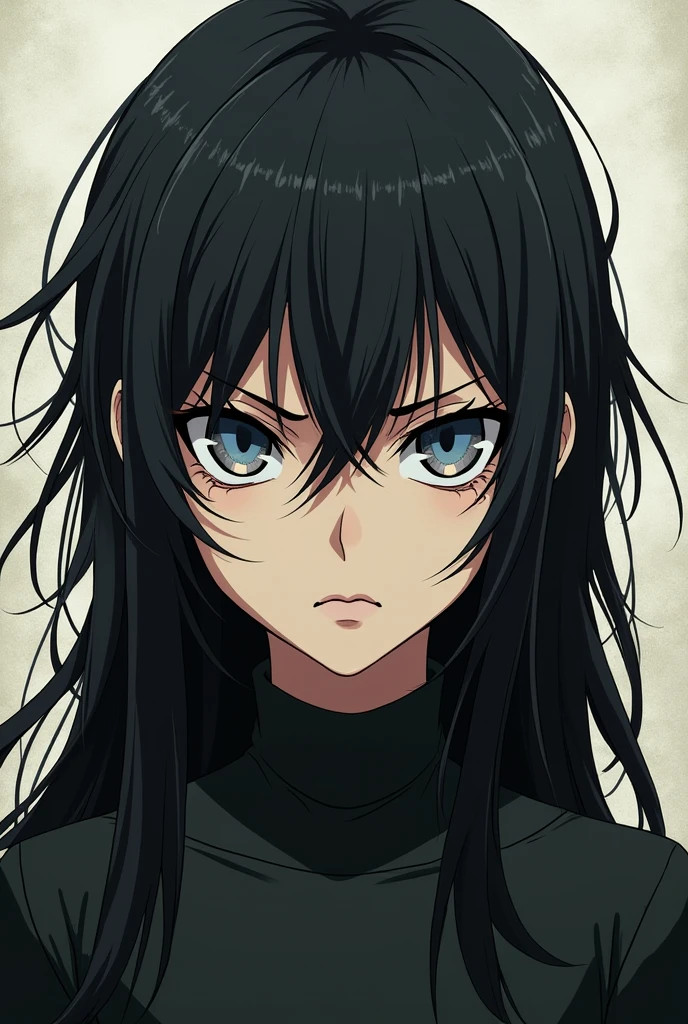 Super ugly anime woman long hair small