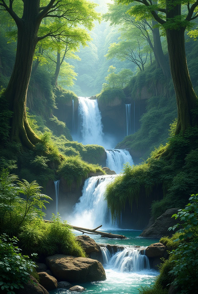 Waterfalls inside forest