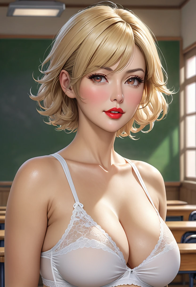 (hyper realstic) school girl erotic poses
immensity Beautie high-level image quality hight resolution Realistic Shorthair a blond、 blond woman in a、A MILF、Middle-aged woman、((Big big))、detailed skin textures、超A high resolution、Realistic、Voluptuous body shape ,looking sensual face、Middle-aged beauty、Beautiful expression、Detailed eyes、Blonde fluffy hair、Kamimei、Very delicate and detailed skin texture、(Being inside a classroom), (( wearing a white lingerie tank-top and mini skrit))big butts、bright red lips、(((Alone)))、