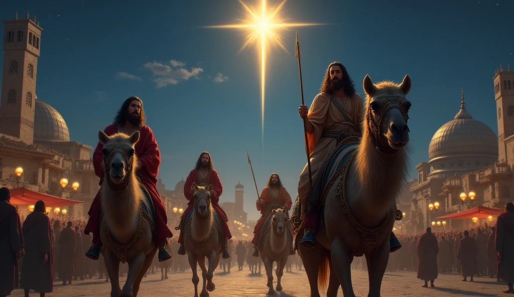 biblical history,
during the reign of Herod, Magi from the East arrived in Jerusalem, guided by a star that shone in the sky