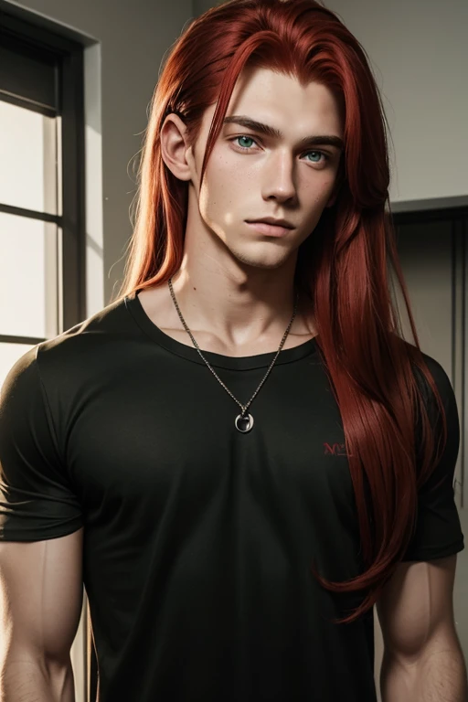 Chuuya Nakahara man of delicate and slim appearance blue eyes and red hair tied in a small low ponytail, viste una minifalda color vino, abriendo las piernas mientras levanta levemente la falda para dejar ver su vagina abierta con un dildo en ella 