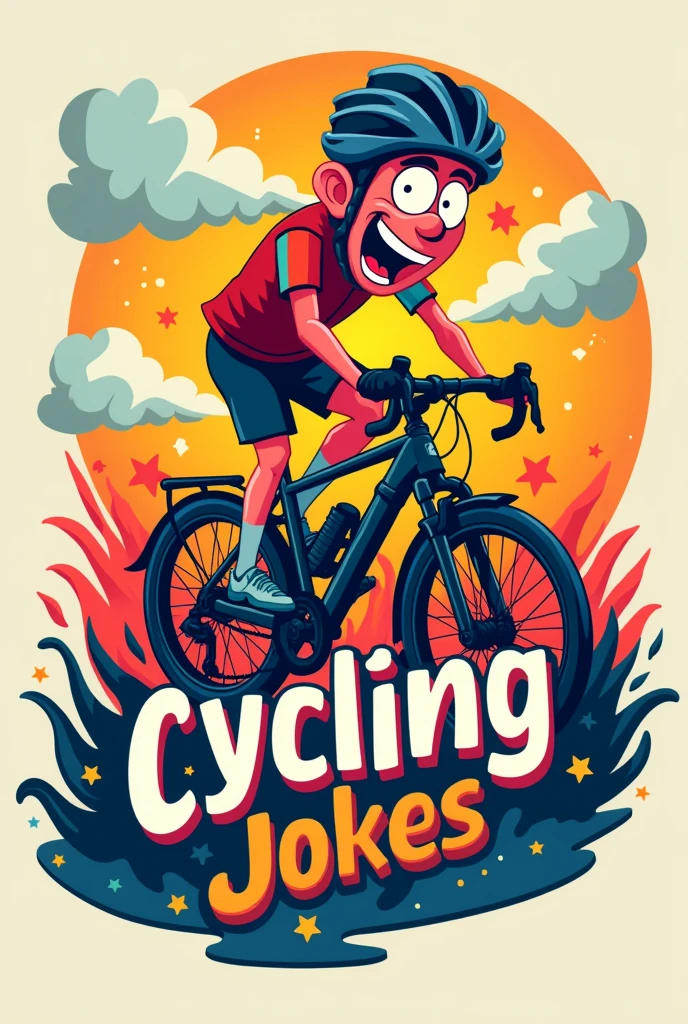 Hello, how are you? I need you to draw me or make me a professional design for Tik Tok because I want to tell jokes about cyclists related only to cyclists and that the design is eye-catching so that they follow me. It has to be a very eye-catching design that relates to cycling jokes. It is pretty in this image. Create the logo for cycling jokes and title it as the best cycling jokes. 
