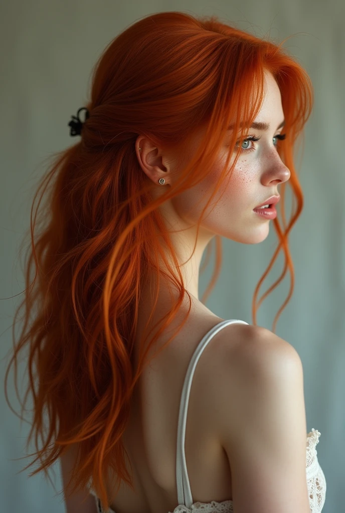 Ultra realistic redhead, pic taken from behind