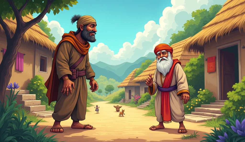 एक गांव 
एक चोर 
एक बाबा जी
Cartoon image 4k 