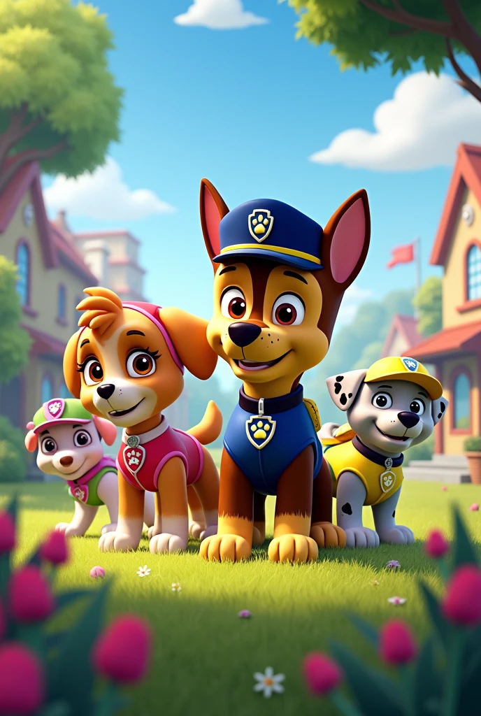 Generate me an image with a Paw Patrol background that says Agustin 