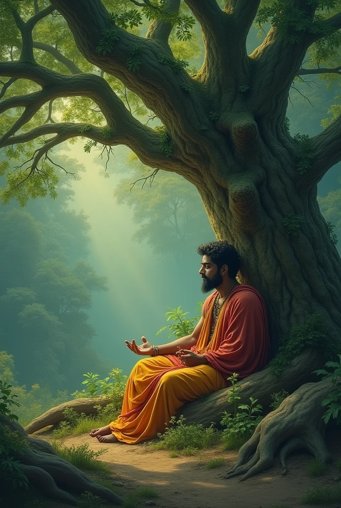 bhagavaan raam kee ek anokhee katha unake vanavaas ke samay kee hai. jab ve aur seeta vanavaas mein the, ek din unake saamane ek ajeeb sthiti aaee. ek haate ke ped kee chhaanv mein ve vishraam kar rahe the ki achaanak ped se ek aavaaj aaee, "he raam, main tumhaaree sahaayata ke bina ek din bhee jee nahin sakata."