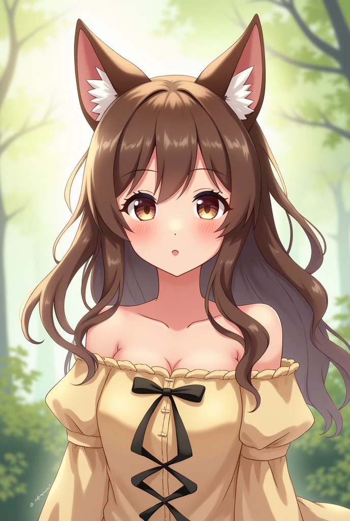 Little fox girl about 5 years old, en el bosque sonriendo, con ojos bonitos y grandes, estando desnuda
