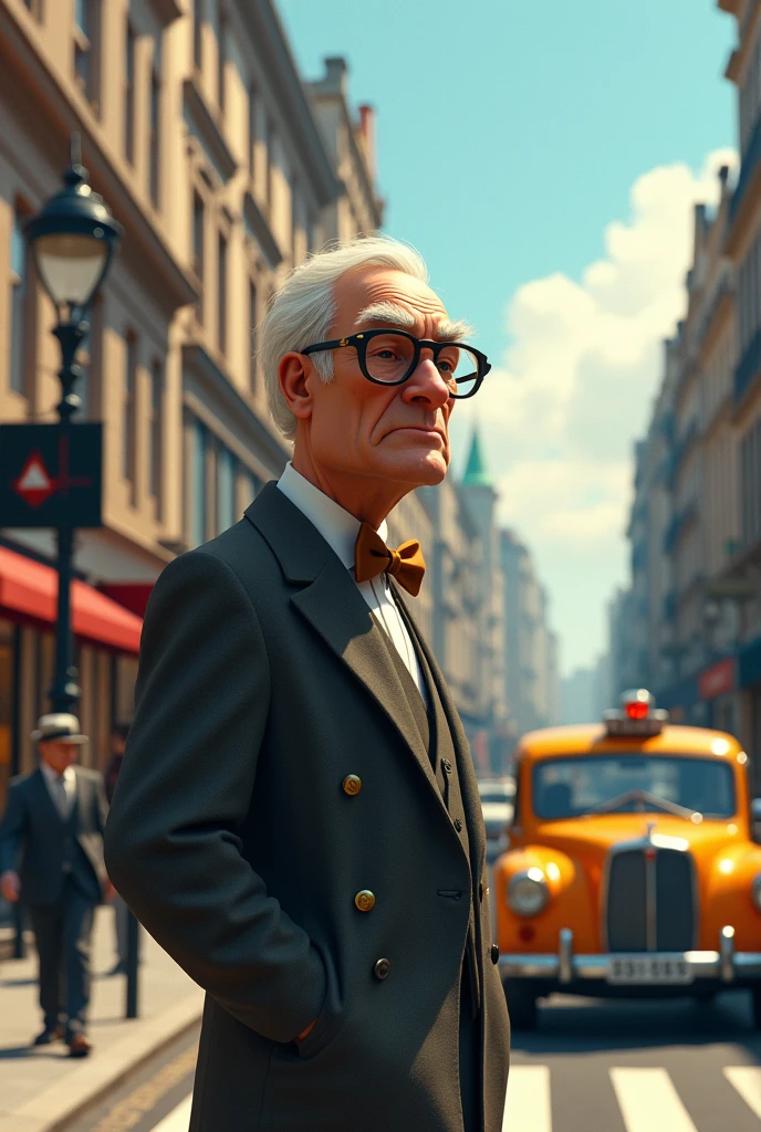 AnimatesPicture of G. H hardy waiting for taxi