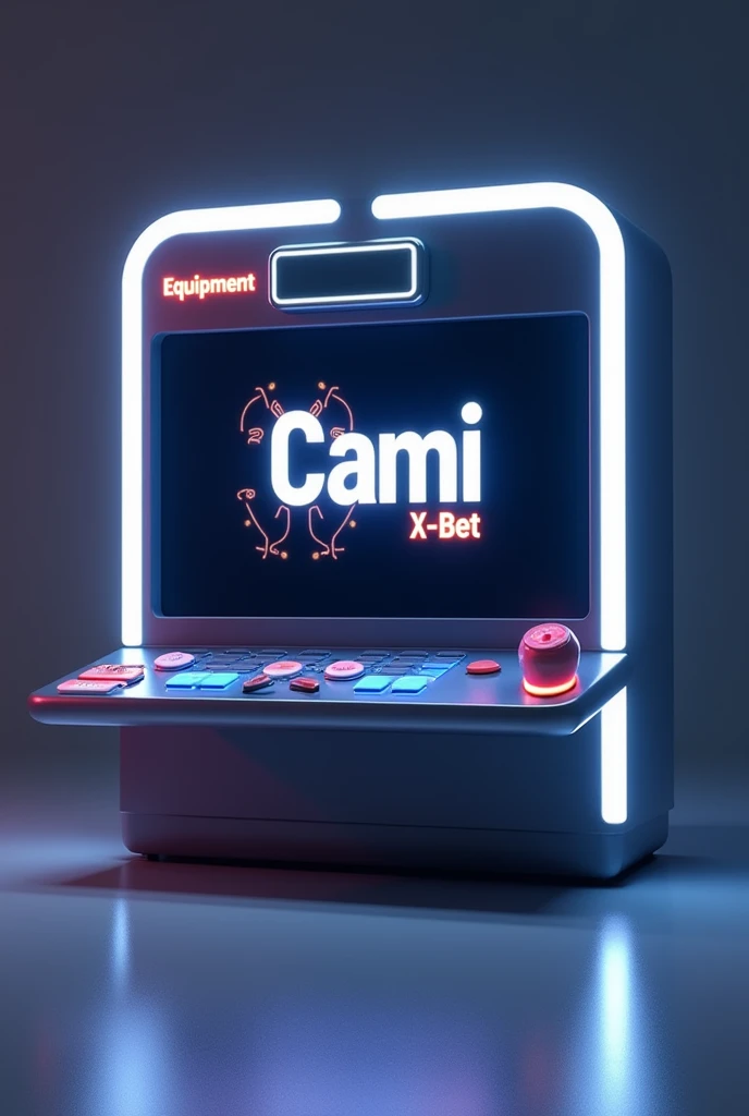 a slot, above that says "equipment" in small red and bigger that says "CAMI X-BET" in white. head on, a mini slot