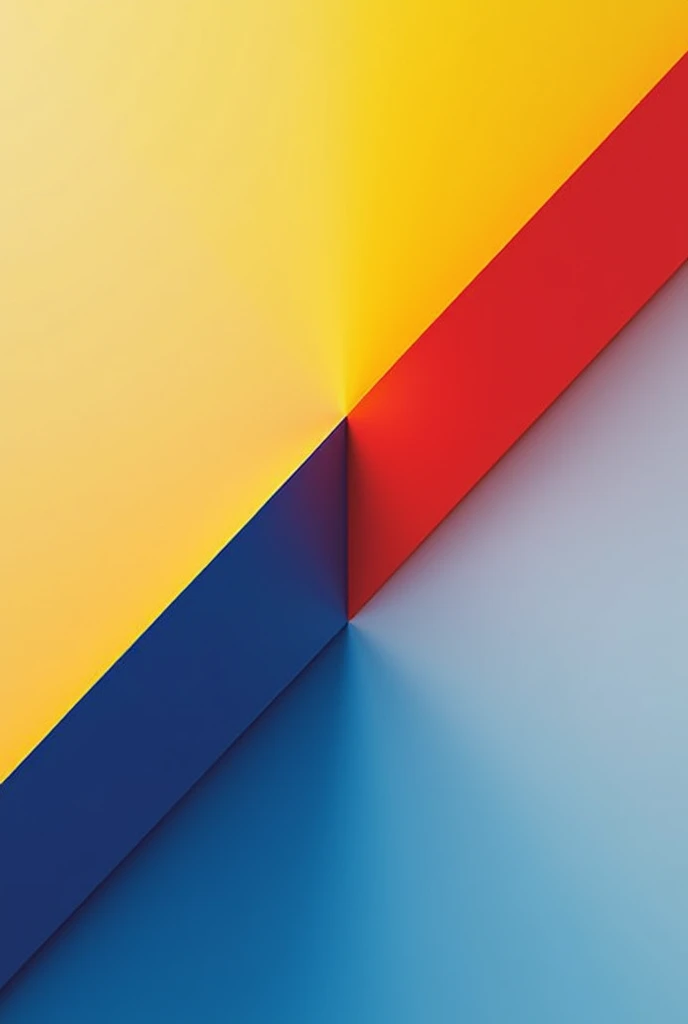 A design divided into two diagonal halves. The upper half has the colors of the Ecuadorian flag (yellow, blue and red) and half of scarlet blue