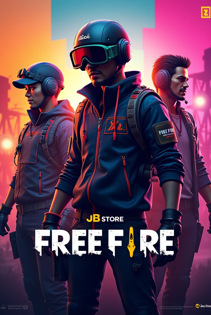 Wallpaper game free fire dan dibawahnya ada tulisan JB STORE 