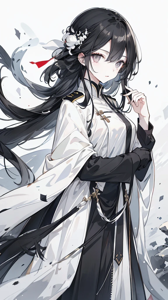 最好of品质、A thriller masterpiece，High gloss dark style，衣衫褴褛of女人背影，Black-white-gray drawing，Blood-colored moonshine，绝望of视觉冲击，hands open，It's like embracing the sky，愤怒of表情，The ground is covered with blood，Death is imminent，伦敦of尽头，Mirror inversion，Bell tower chain，blood white cloak，White gloves，gear，Flower of Death，of，Rear view，ass close up，翘起你of屁股，Glow ass，tight leather pants