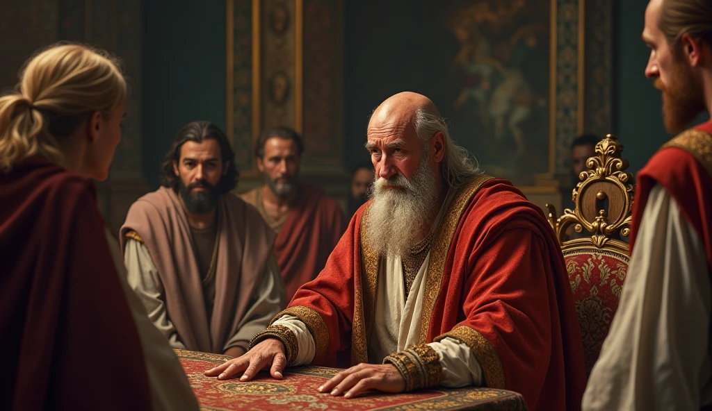 biblical history,
The news deeply disturbed King Herod who was old and bald.