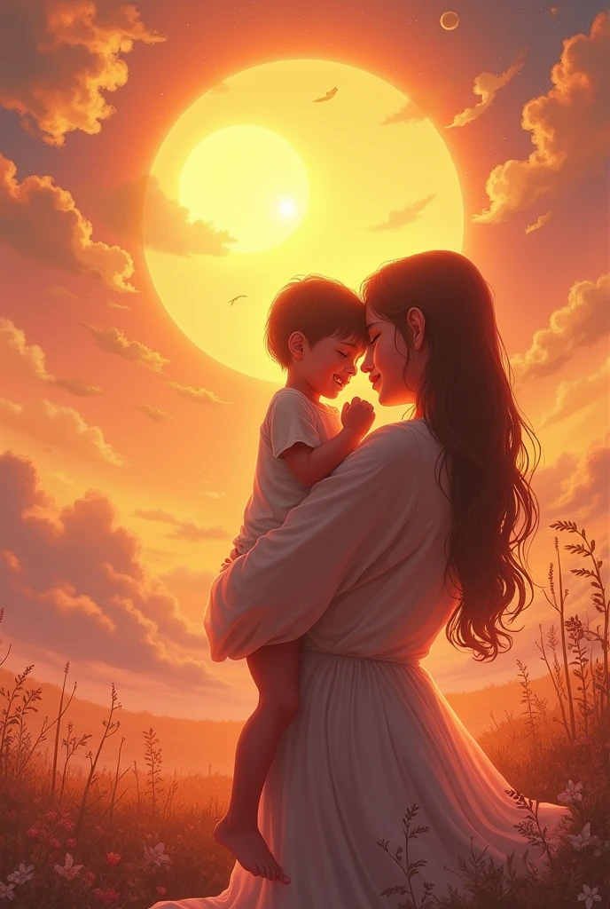 Mom love with two sun