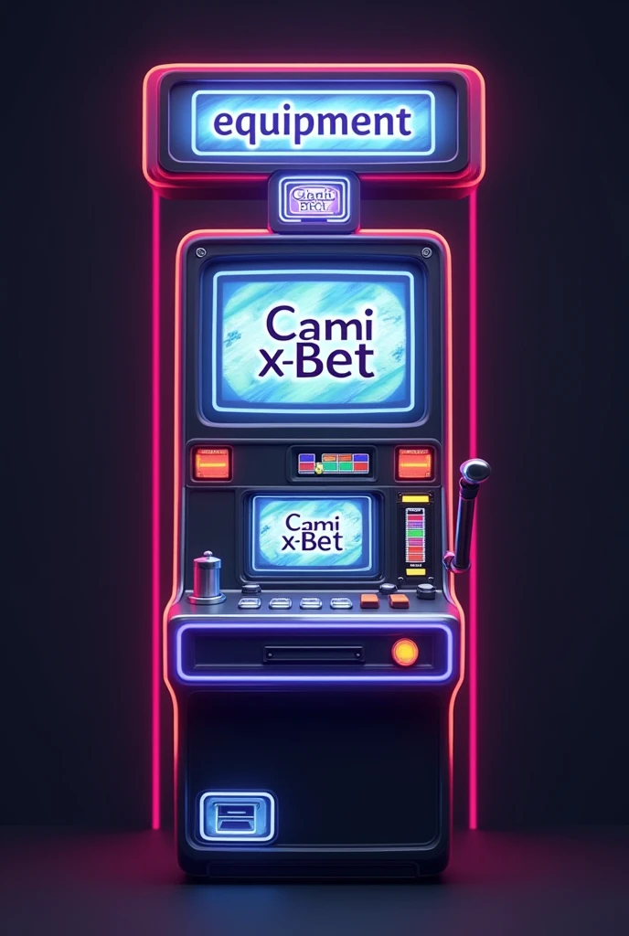 a slot, above that says "equipment" in small red and bigger that says "CAMI X-BET" in white. head on, a mini slot IN BIG