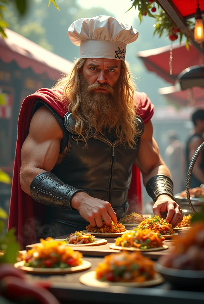 An image of Thor as a taco maker 



