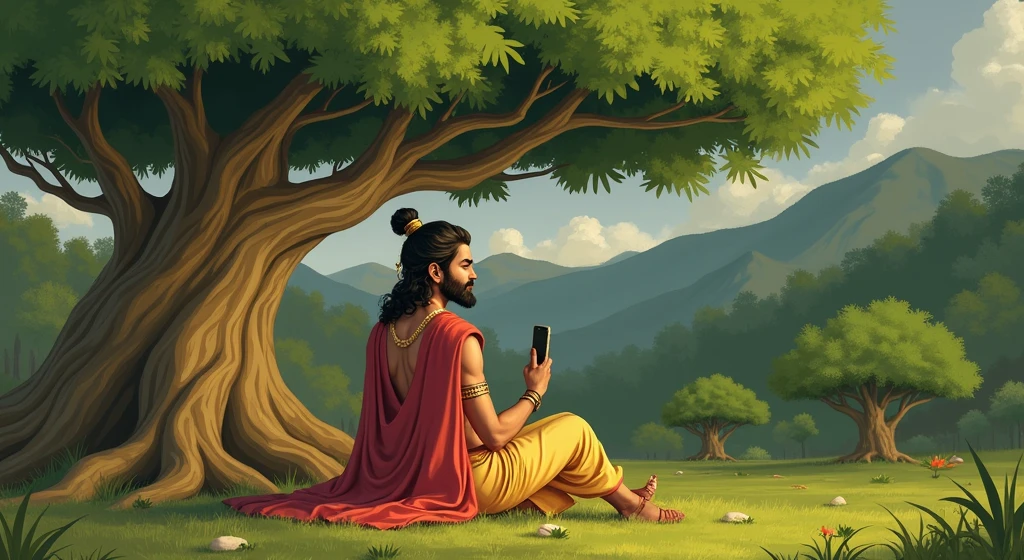 bhagavaan raam kee ek anokhee katha unake vanavaas ke samay kee hai. jab ve aur seeta vanavaas mein the, ek din unake saamane ek ajeeb sthiti aaee. ek haate ke ped kee chhaanv mein ve vishraam kar rahe the ki achaanak ped se ek aavaaj aaee, "he raam, main tumhaaree sahaayata ke bina ek din bhee jee nahin sakata."
