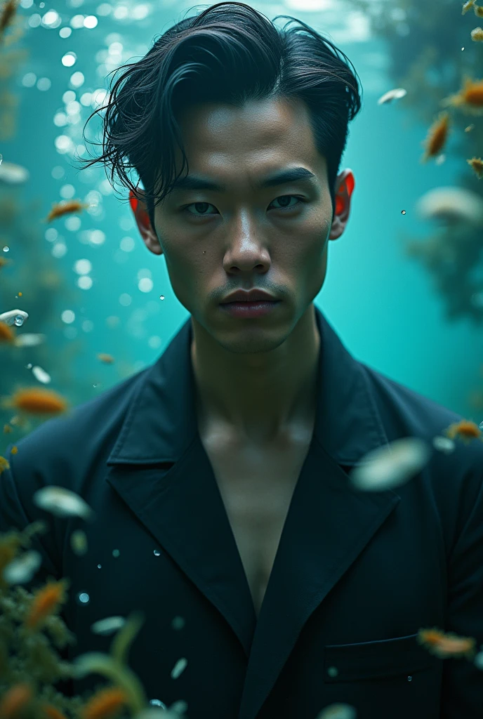hot nerd asiam daddy in underwater 