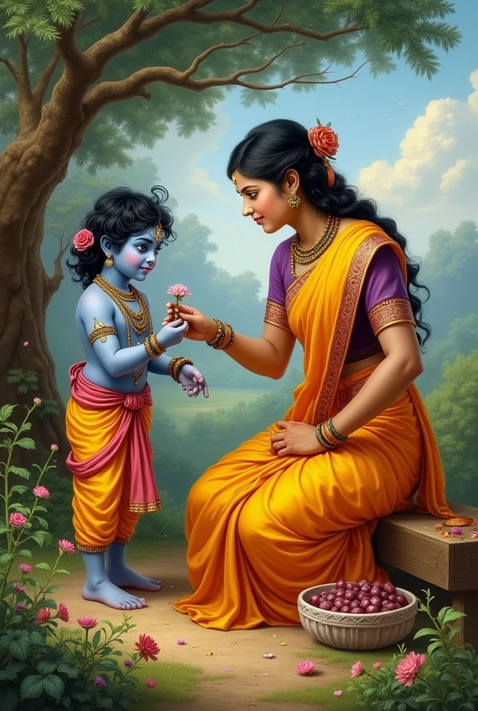 Yashoda beating lord Krishna 