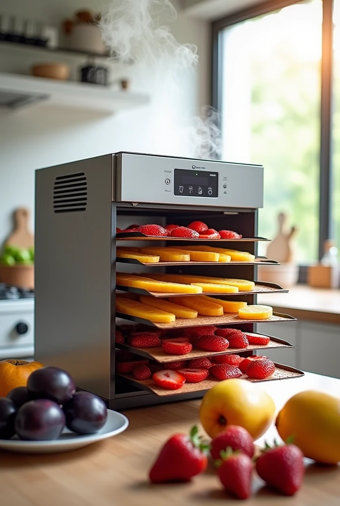 A Dehydration machine with fruits