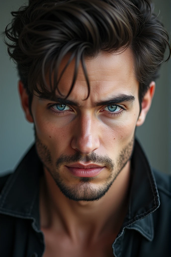 naughty man, blue colored eyes