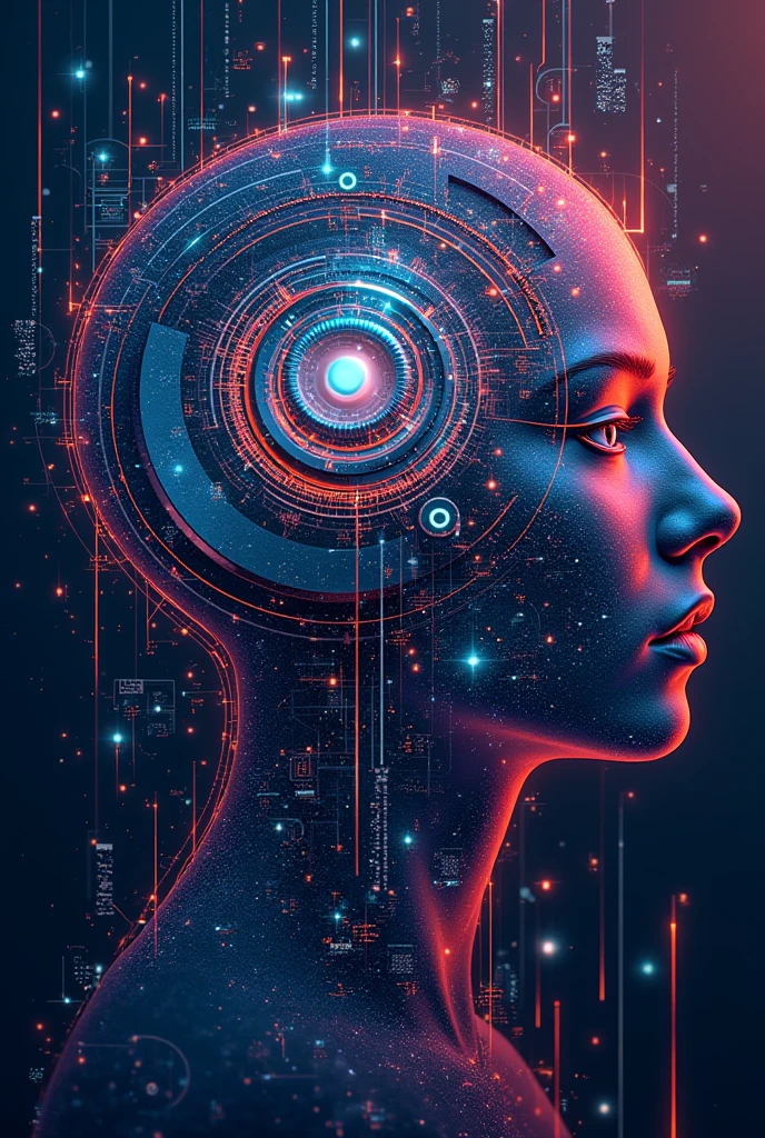 An image that shows the beauty of artificial intelligence, including symbols and circuits that overlap with an impressive palette of vibrant and captivating colors.