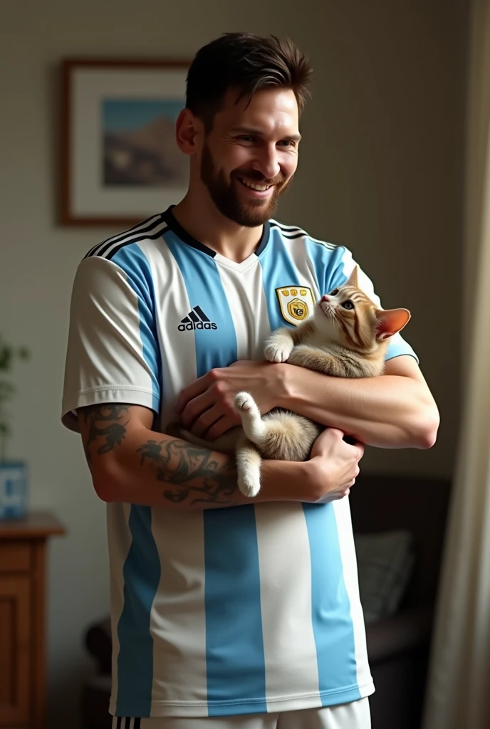 Messi with a cat