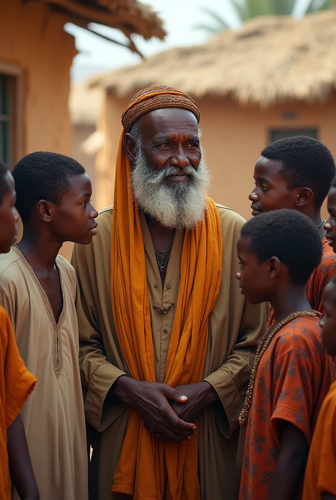 Hausa old man with his boys