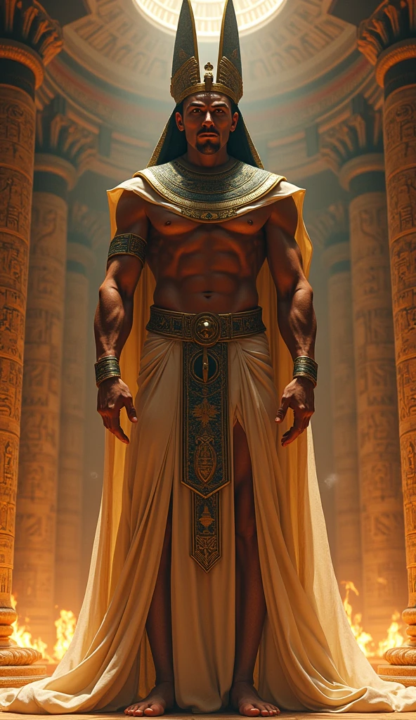 create an Egyptian god with a big bulge in his pants