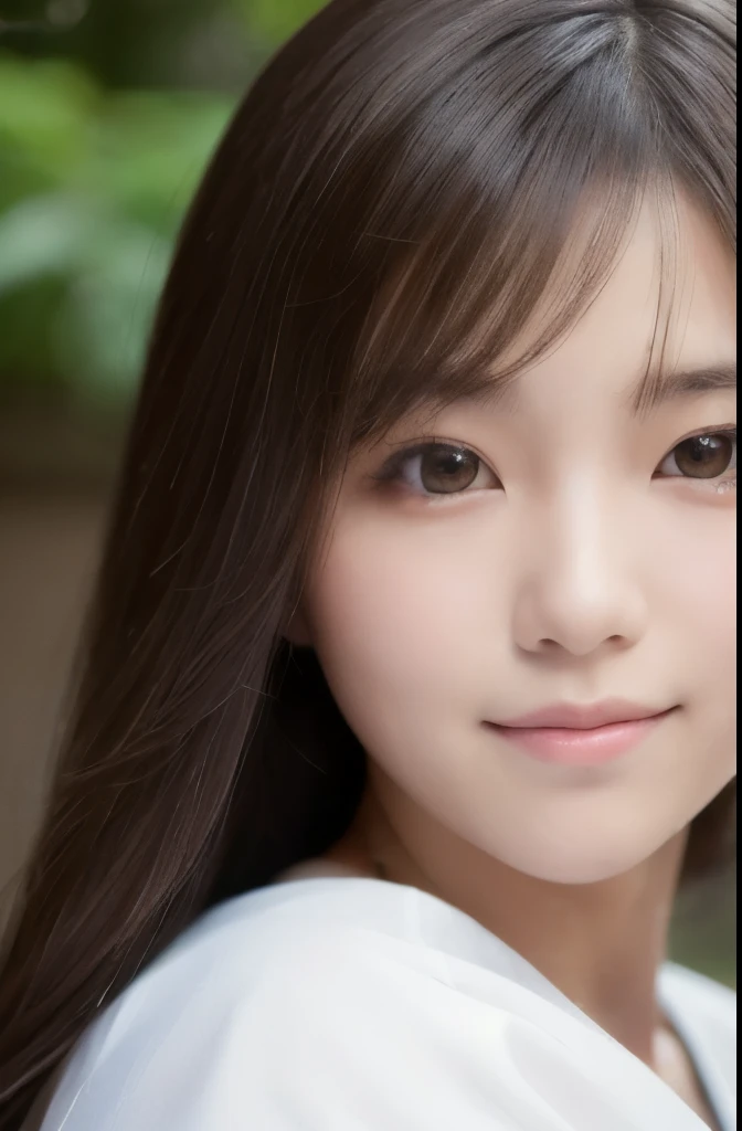 best quality, face focus, soft light, ultra high res, (photorealistic:1.4), RAW photo,(Shinozaki Ai), (fair skin), (kawaii),
1 Japanese girl, solo, cute, smile, (pupil, lights in the eyes), detailed beautiful face, Medium-sized breasts,(high resolution detail of human skin texture),(long hair),(portrait), upper body, white traditional kimono