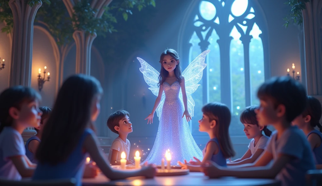 In 3d animation.Describe a lesson taught by the Moonlight Fairy in the school.