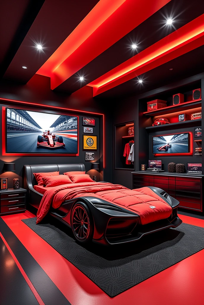 Create a Formula 1 themed bedroom