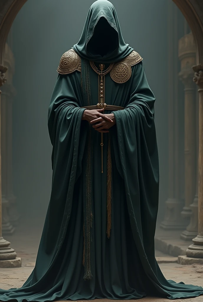 Cloth,robe on neck,with pin rope,Robe with symbol on left shoulder