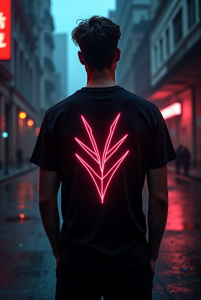 A cool Black t-shirt, neon assassin printed on it