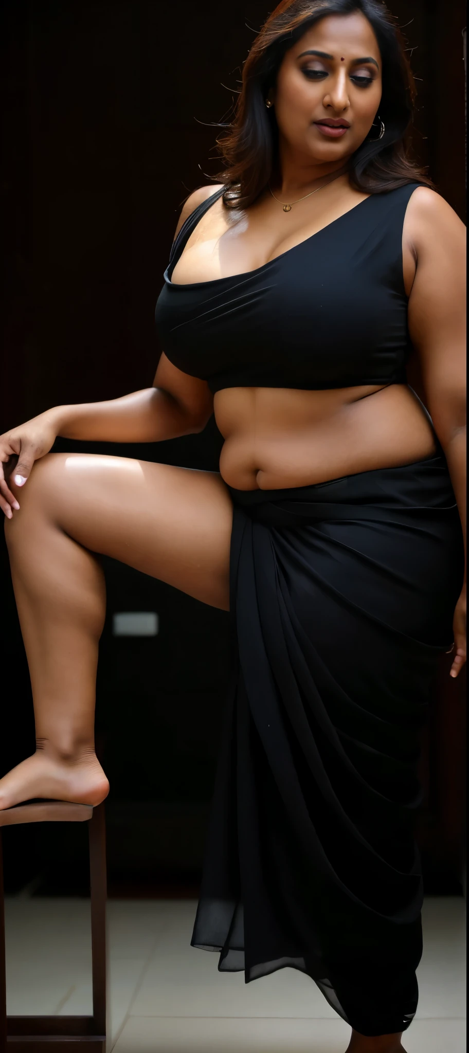 Realistic Representation of Savita bhabhi, sexy Savita aunty, tempting figure, busty aunty, goddess of lust, cougar lady, mommy, mommy figure, bulky figure, big milkers, deep cleavage, juicy fleshy figure, heavy bust, heavy hips, doodhwali, sizzling hot, Nextdoor aunty bhabhi , unsatisfied housewife, chubby aunty, sweat, oiled body, irresistibly hot, inspired by famous Indian adult comics by amarshrostha, Foto RAW, photorealistic, photography, full body shot, 50 years old Woman, master shot, perfect eyes, goddess like beauty, pierced eyes, perfect thick chubby mallu Desi aunty bhabhi, Wearing a Stanapatta, a chest-band.Saree model, model Photography, Indian saree shoot, Indian traditional wear advertising photography, traditional wear brand shoot, face of Indian actress Sonakshi Sinha, masterpiece, realistic,realism,incredible details,pleasure,photorealism, detailed skin,skin pores, high contrast, photorealistic Artstation 8k HD digital art trend of high definition and detailed realistic skin texture,ultra detail, realistic skin texture, armature, best quality, ultra high definition,(photorealistic:1.4),high resolution,detail,raw photo,sweat, Re sharp, by Lee Jefferies Nikon D850 Film Stock Photo 4 Kodak Portra 400 Camera F1.6 Lens Rich Color Ultra Real Realistic Realistic Textures Dramatic Lighting Unreal Engine Trending at Art Station Cinestill 800,(pele altamente detalhada: 1.2), 8k UHD, DSLR, soft-lighting,alta qualidade, grain of film, Fujifilm XT3,she didn't like to wear blouse or bra, intricate, she is happy to wear only saree, she hates blouse or bra, detailed hairy armpits, hyper realistic skin, skin pores, veins,wet body,premium ethnic jewellery,hyper realistic sweaty body,sweat,veins,detailed hairy stubble armpits, hyper realistic hairy armpits,low waist saree,deep juicy navel, insane details,stretchmarks,moles on breast, freckles 0.1,sensual desire,erotic fantasy,busy housewife,very busy in house chores,kaamwali aunty,alluring figure,thick arms thighs