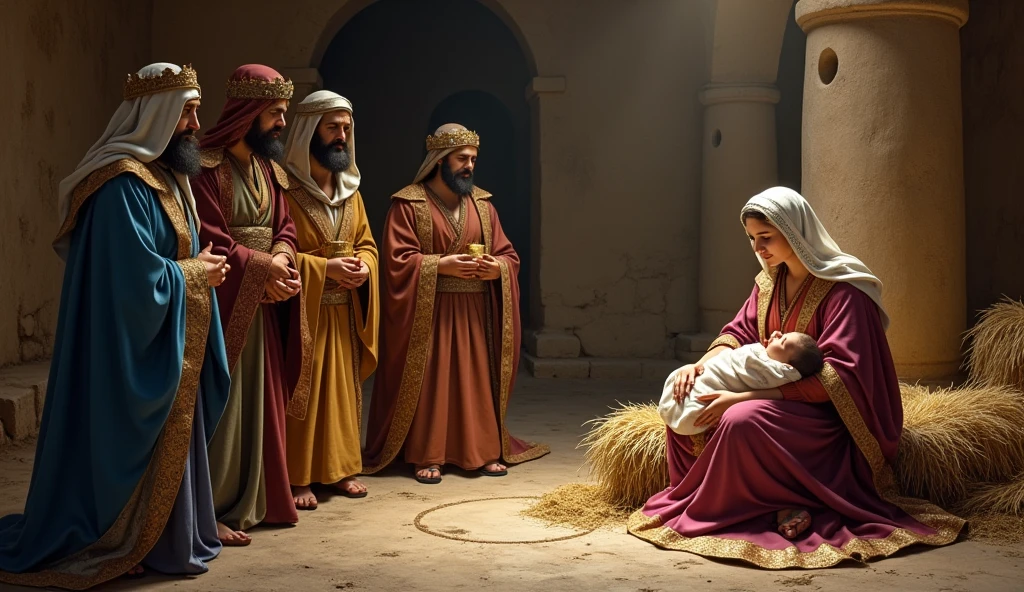 biblical history, 
The magicians, When entering the house, they found the baby with Maria, with great reverence, they fell down and worshiped him. 