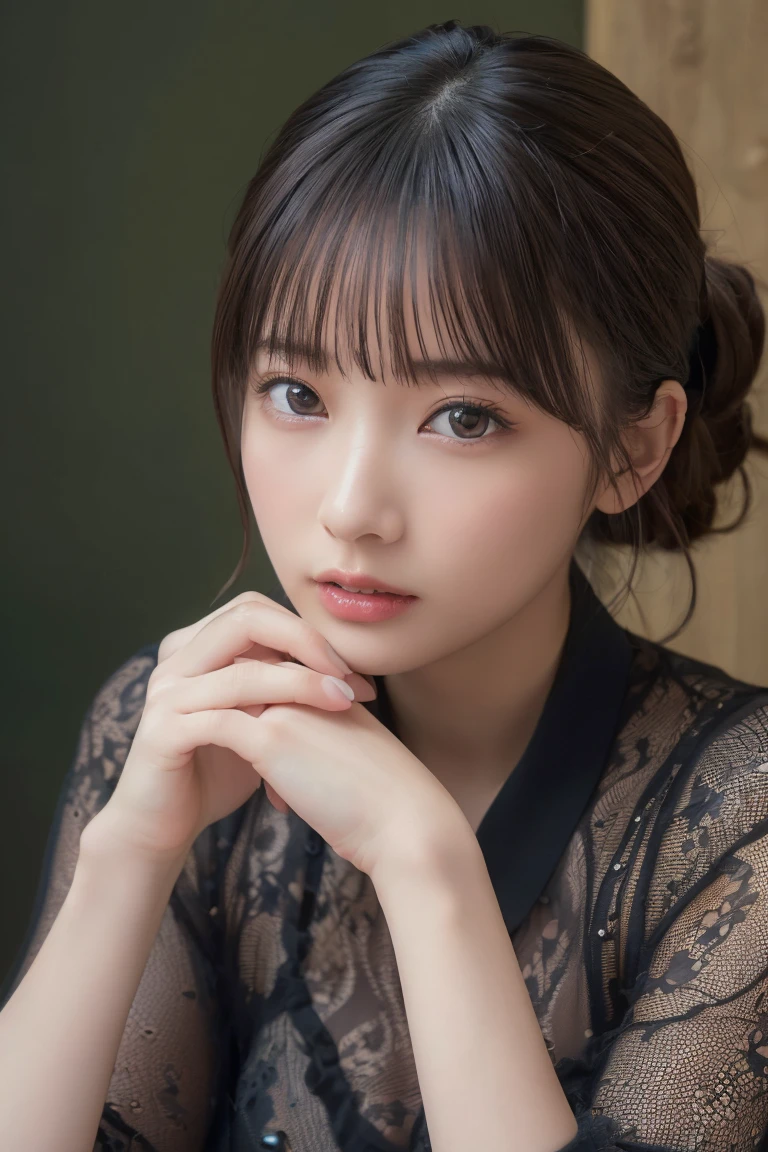 (Highest quality:1.4),(masterpiece:1.4),(Realistic:1.4),(Realistic:1.2),(超High resolution, RAWphotograph:1.4),(High resolution, Very detailed:1.2),(8k:1.2),photograph,黒髪のphotograph,One person&#39;S,One personで,(((nude))),((Big Breasts)),(((Large areola:1.4))),((Upper Body:1.3))
