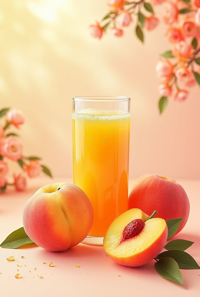 Generate a label with VECTORS FOR A PEACH JUICE NECTAR