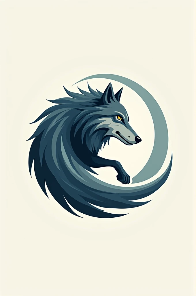 Create me a logo with a wolf and a wind.