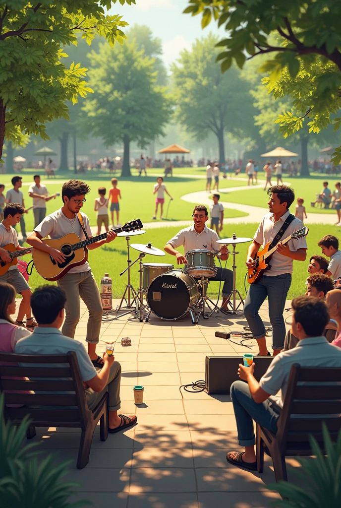 I'd like it to be more realistic. Band playing music in the park for everyone And their are feel very happy together