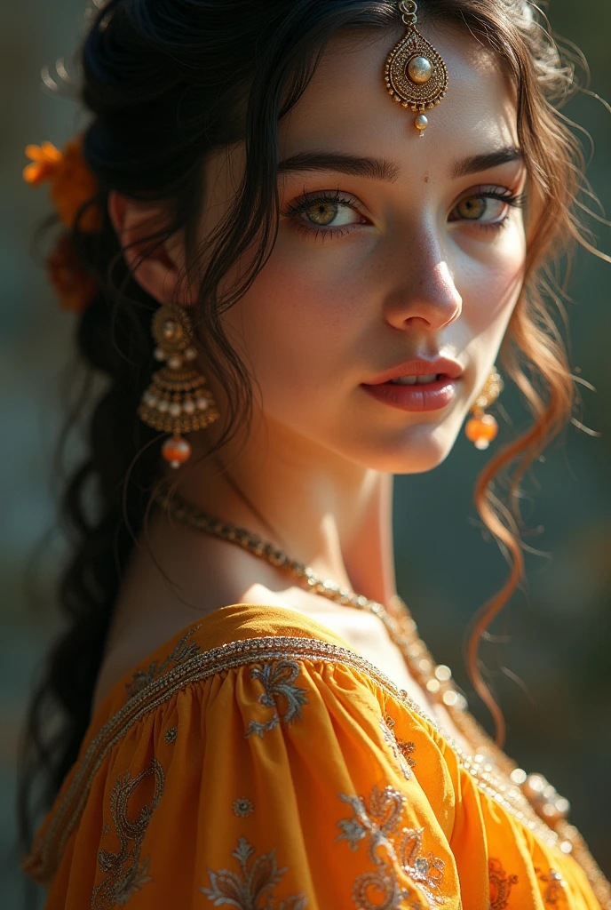 One russ
ian girl and indian girl mix in one girl