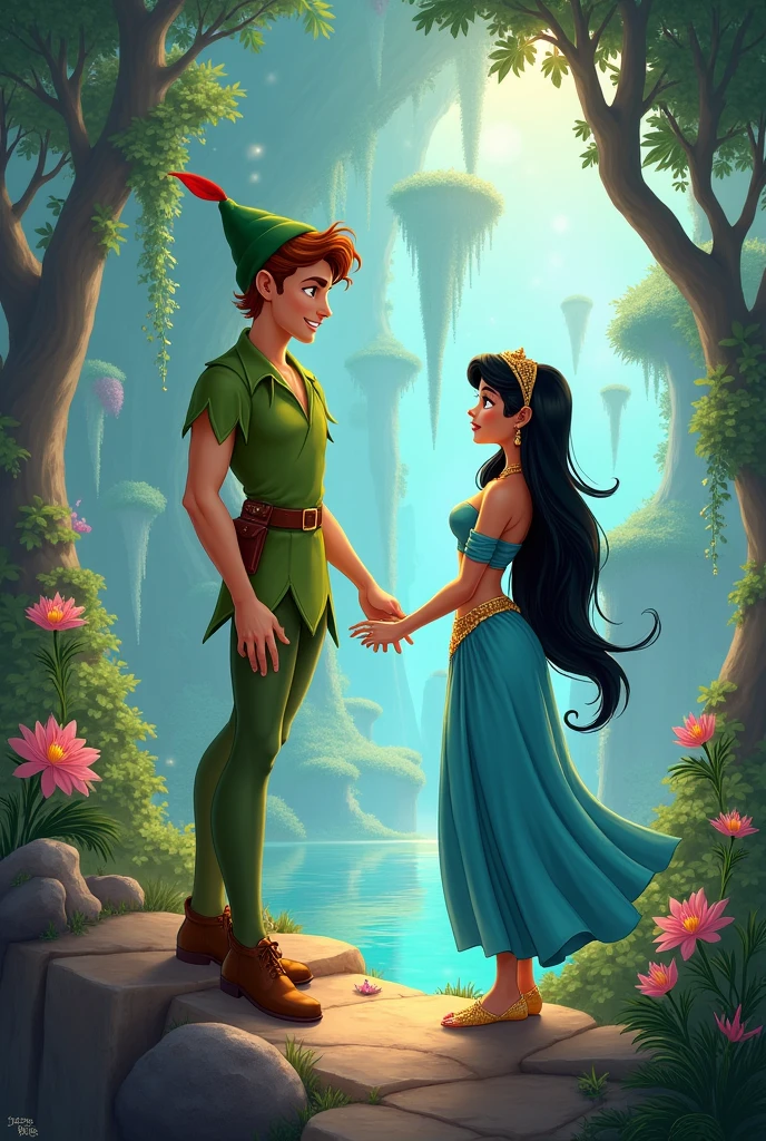 Peter Pan and Jasmine