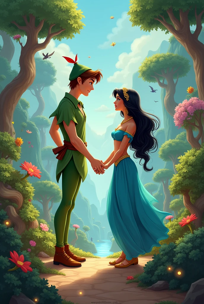 Peter Pan and Jasmine