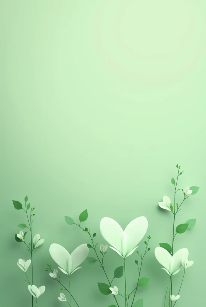 A background for chat text with green/mix heart theme not much decoration just do it simply without watermark and greenheart/flower